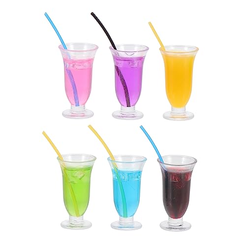 SKISUNO 6Stücke Mini Cocktail aus Harz Teiliges Saft für Puppenhaus und Fotografie Requisiten Realistische Miniaturszenen für DIY Handarbeit und Sammlungen SKISUNO 6Stücke Mini Cocktail aus Harz Teiliges Saft für Puppenhaus und Fotografie Requisiten Realistische Miniaturszenen für DIY Handarbeit und Sammlungen von SKISUNO