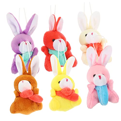 SKISUNO 6Stücke Plüschhase Anhänger Teiliges Ostern DIY Plüschkaninchen für Taschen und Schlüssel Langlebiges und Kreatives Accessoire Bunten Farben Gastgeschenk von SKISUNO