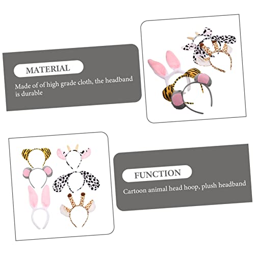 SKISUNO 6Stücke Tierform Haarband für Pack Kreative Tierkopfbedeckungen aus Hochwertigem Material für Kostümpartys Halloween und Cosplay Süße Fotorequisiten von SKISUNO