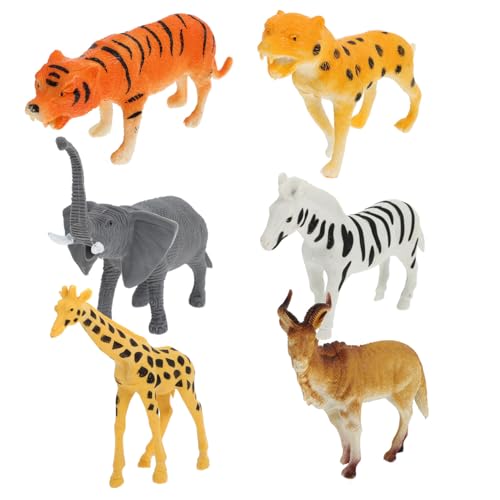 SKISUNO 6stücke Teiliges Von Realistischen Tierfiguren Simulation Von Wildtieren Für Mädchen Als Lernspielzeug Dekoration Giraffe Leopard Zebra Und Tiger von SKISUNO
