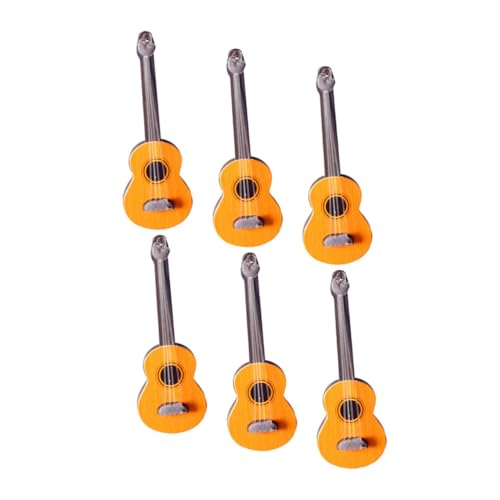 SKISUNO 6pcs Miniaturgitarrenhandwerksmodelle Für Puppenhaus -musikinstrumente Und Mini -gitarrendekoration Miniaturgitarrenschmuck von SKISUNO