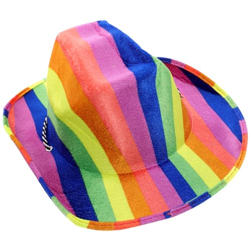 SKISUNO Bunter Cowboyhut für Partys Einzigartiger Filz Cowboy Hut Atmungsaktiv Komfortabel für Karneval Cosplay für Damen und Herren SKISUNO Bunter Cowboyhut für Partys Einzigartiger Filz Cowboy Hut Atmungsaktiv Komfortabel für Karneval Cosplay für Damen und Herren von SKISUNO