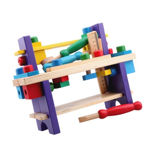 SKISUNO Holzschraubenspielzeug Für Kinder Zum Zusammenbauen Lernspielzeug Mit Schrauben Und Muttern Buntes Holzspielzeug Kognitiver Fähigkeiten Und Feinmotorik von SKISUNO