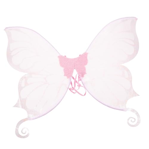 SKISUNO Butterfly Flügel Kostüm Requisite Leicht Tragbar Party Dekoration Rosa für Karneval Mottoparty Bühnenauftritte von SKISUNO