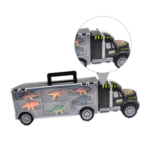 SKISUNO Dinosaurier Transport LKW Set mit Dinosauriern Robuster Zugmaschine Anhänger Abnehmbarer Aufbewahrungskoffer Tragbar für Jungen und Mädchen Ab Jahre von SKISUNO