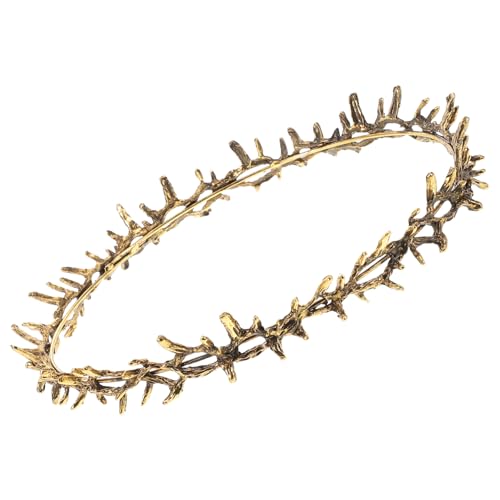 SKISUNO Dornenkrone Haarreif Damen Party Kopfschmuck Renaissance Krone Unisex Haarschmuck für Karneval Königskrone Fasching Goldenes Stirnband für Festliche Anlässe von SKISUNO
