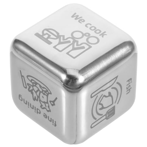 SKISUNO Edelstahl Food Decision Dice Würfel Essenswürfel Entscheidungswürfel für Dinner Familie Freunde Kreatives für Jubiläum und Alltag von SKISUNO