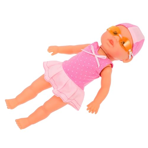 SKISUNO Elektrische Schwimmpuppe für Kinder Sicheres Badespielzeug Poolspielzeug Süßes Kleiner Wasserspielzeug für Schwimmbäder und Badewannen von SKISUNO