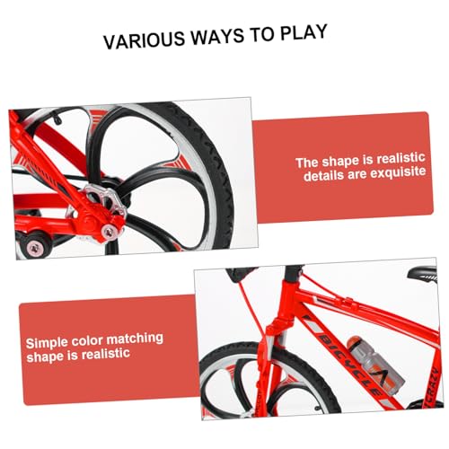 SKISUNO Fingerfahrrad Mini Desktop Finger Trainingsspielzeug Rot Flexibilitätstraining Realistisches Mountainbike Modell Stressabbau Geschenkidee für Geburtstag und Party von SKISUNO