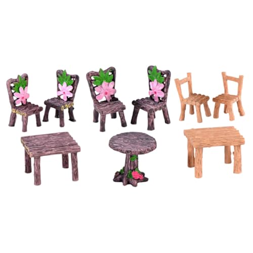 SKISUNO Gartendekoration Ornamente Miniaturtisch und Stühle Feengartenmöbel Ornamente Tischmodell Dekoration Harztisch Blumenbank Stuhl Mikro Landschaftsdekoration für Puppenhaus Zubehör SKISUNO Gartendekoration Ornamente Miniaturtisch und Stühle Feengartenmöbel Ornamente Tischmodell Dekoration Harztisch Blumenbank Stuhl Mikro Landschaftsdekoration für Puppenhaus Zubehör von SKISUNO