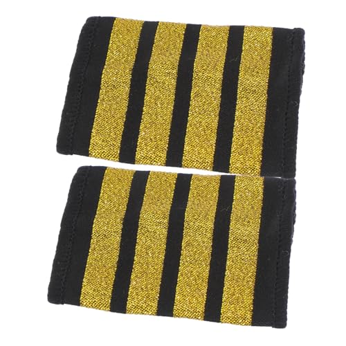 SKISUNO Goldene Captain Schulterklappen Pilot Epauletten für Airline Uniform Balken Sichere Kostüm Accessoires für Rollenspiele und Bühnenauftritte SKISUNO Goldene Captain Schulterklappen Pilot Epauletten für Airline Uniform Balken Sichere Kostüm Accessoires für Rollenspiele und Bühnenauftritte von SKISUNO