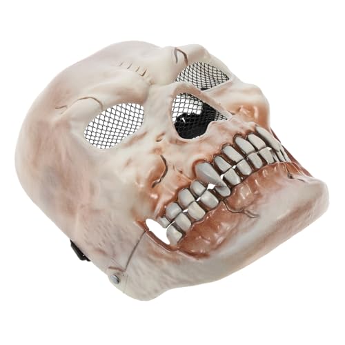 SKISUNO Halloween Skelett Maske mit Beweglichem Mund Gruseliges Cosplay Zubehör für Karneval Kostümparty und Halloween-feste Realistisch Gestaltete Schädel Gesichtsdekoration SKISUNO Halloween Skelett Maske mit Beweglichem Mund Gruseliges Cosplay Zubehör für Karneval Kostümparty und Halloween-feste Realistisch Gestaltete Schädel Gesichtsdekoration von SKISUNO