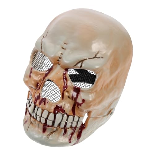 SKISUNO Halloween Skull Maske aus Leichtem Kunststoff Atmungsaktiv und Bequem mit Beweglichem Mund Einzigartiges Skelett-design für Gruselige Cosplay Halloween-partys Blutiges Motiv SKISUNO Halloween Skull Maske aus Leichtem Kunststoff Atmungsaktiv und Bequem mit Beweglichem Mund Einzigartiges Skelett-design für Gruselige Cosplay Halloween-partys Blutiges Motiv von SKISUNO