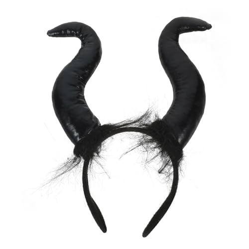 SKISUNO Halloween Teufelshörner Stirnband Cosplay Hörner Haarreif Leichtes Schwarzes Accessoire für Party Karneval und Halloween für Damen und Herren von SKISUNO