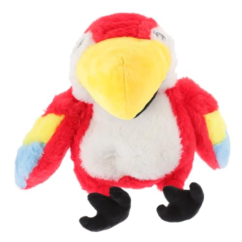SKISUNO Handpuppe Papagei Interaktive Plüsch Vogel Handpuppe für Rollenspiele Lebensechtes Design für Erwachsene für Partys und Geschichtenerzählen von SKISUNO