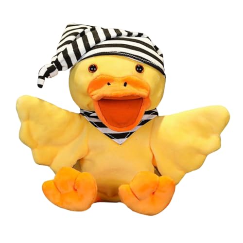 SKISUNO Handspielpuppe Gelbe Ente aus Weichem Eltern Junge Mädchen Stoffpuppe für Schlafenszeit Geschichtenerzählen Langlebiges Material Sicheres Geschenk für Jungen und Mädchen von SKISUNO