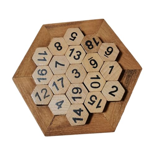 SKISUNO Holzpuzzle Zahlen Lernspielzeug für Edukatives zur Logischen Denkförderung Bedruckt Fördert Feinmotorik und Hand Auge koordination Geeignet für Frühe Bildung und Eltern Junge von SKISUNO