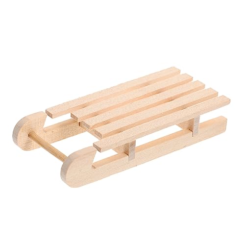 SKISUNO Holzschlitten Weihnachtsdekor Urlaub Miniatur Schlitten Rustikal Schlitten Weihnachtsschlittendekor Hölzerner Weihnachtsschlitten Ornamente Schlittenfigur Figur für Weihnachten von SKISUNO