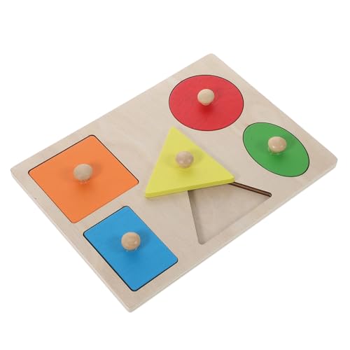 SKISUNO Holzspielzeug Formenerkennung für Montessori Pädagogisches Lernspielzeug Große Sichere Geometrieblöcke Logik und Kreativität Geeignet für Jungen und Mädchen von SKISUNO