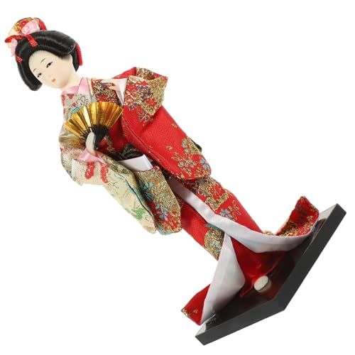 SKISUNO Japanische Geisha Puppe Handgefertigtes Kimono für Schreibtisch Kunsthandwerk aus Seide Stilvolles Ornament für Zuhause und Büro Zufällige Farbe von SKISUNO