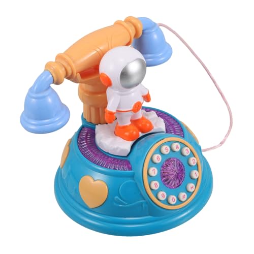 SKISUNO Kinder Vintage Astronaut Telefon Spielzeug Retro Cartoon Spielzeug Mit Lehrfunktionen Rotary Telefon Spielzeug Für Zuhause Und Kindergarten Kinder Kleines Telefon Spielzeug von SKISUNO