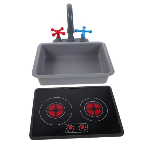SKISUNO Kinderküchenspielset mit Realistischem Wasserhahn Induktionsherd und Vielfältigem Küchenzubehör Ergonomisch Gestaltet Feinmotorik für Jungen und Mädchen zum Rollenspiel und Eltern von SKISUNO