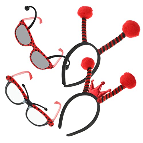 SKISUNO Kopfbedeckung Dress Marienkäfer Stirnband und Brille Marienkäfer Ostern Marienkäferkostümstirnband Antennen Kopfbopper Alien Kostümzubehör Halloween Cosplay Partyzubehör SKISUNO Kopfbedeckung Dress Marienkäfer Stirnband und Brille Marienkäfer Ostern Marienkäferkostümstirnband Antennen Kopfbopper Alien Kostümzubehör Halloween Cosplay Partyzubehör von SKISUNO