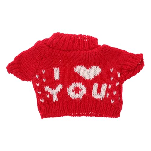 SKISUNO Kuscheliger Pullover aus Weichem Garn Puppenkleidung für Plüschtiere Abnehmbares Outfit Rot Komfortabel und Passend für Stoffbären als Ersatzkleidung und Accessoire SKISUNO Kuscheliger Pullover aus Weichem Garn Puppenkleidung für Plüschtiere Abnehmbares Outfit Rot Komfortabel und Passend für Stoffbären als Ersatzkleidung und Accessoire von SKISUNO