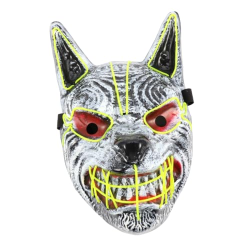 SKISUNO LED Leuchtende Wolfskopf-maske für Halloween Party Gruseliges Kostüm mit Atmungsaktivem Material Einheitsgröße für Damen und Herren Halloween Verkleidung SKISUNO LED Leuchtende Wolfskopf-maske für Halloween Party Gruseliges Kostüm mit Atmungsaktivem Material Einheitsgröße für Damen und Herren Halloween Verkleidung von SKISUNO