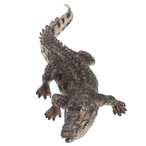 SKISUNO Spielzeug Alligator Modell Realistisch Reptilienfigur Für Kinder Mit Geöffnetem Maul Lebensechte Größe Langlebiges Material Für Pädagogisches Spielen von SKISUNO