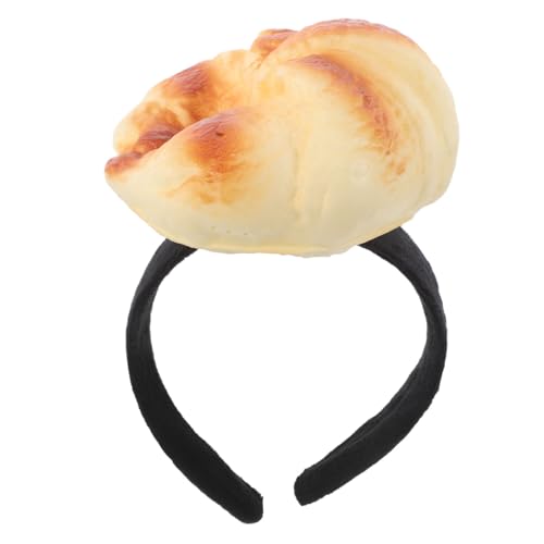 SKISUNO Lustiges Croissant Haarreif Simulation Brot Haarband Leichtes Dessert Food Accessoire Für Halloween Party Karneval Kostüm von SKISUNO