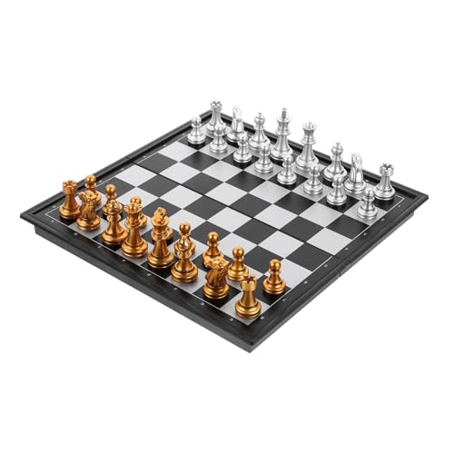 SKISUNO Magnetisches Faltbares Schachspiel Tragbares Reiseschach Brettspiel für Erwachsene Freizeit Gedächtnis und Konzentration Geeignet für Zuhause und Unterwegs von SKISUNO
