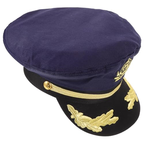 SKISUNO Marineblaue Bestickte Kapitänsmütze für Erwachsene Komfortabler Matrosenhut für Cosplay Karneval und Segelparty Detailreiche Verarbeitung Vielseitiges Kostümzubehör SKISUNO Marineblaue Bestickte Kapitänsmütze für Erwachsene Komfortabler Matrosenhut für Cosplay Karneval und Segelparty Detailreiche Verarbeitung Vielseitiges Kostümzubehör von SKISUNO