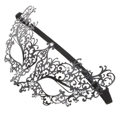 SKISUNO Metal Halbgesichtsmaske Damen Halloween Party Maske aus Metall Kunst mit Weißem Strass Cosplay Kostüm Zubehör für Festliche Anlässe und Rollenspiele SKISUNO Metal Halbgesichtsmaske Damen Halloween Party Maske aus Metall Kunst mit Weißem Strass Cosplay Kostüm Zubehör für Festliche Anlässe und Rollenspiele von SKISUNO