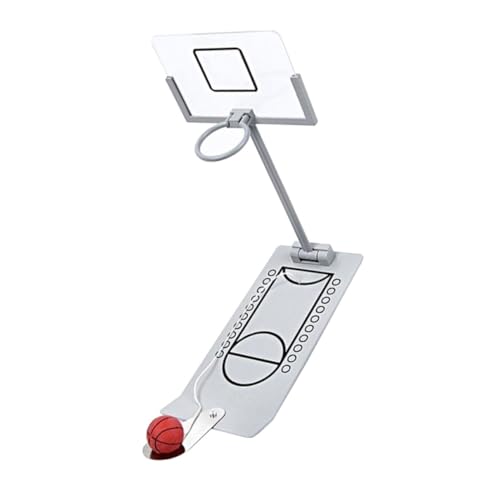 SKISUNO Mini Basketballkorb Klappbar Tischspielzeug Interaktives Basketballspiel für Hand Auge koordination Konzentration Kreatives Familienspiel Silber von SKISUNO