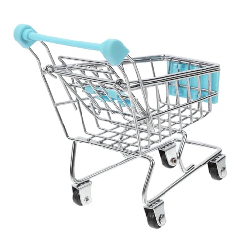 SKISUNO Mini-einkaufswagen-Spielzeug Für Kinder Miniatur-supermarktwagen Aus Metall Kompakter Handkarren-modellierdekor Für Puppenhaus von SKISUNO
