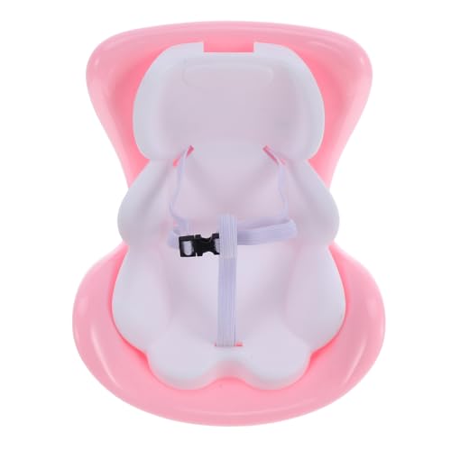 SKISUNO Mini Puppenautositz Sicherer Leicht Montierbarer Puppensitz für Vorschulkinder Vielseitiges Zubehör für Auto Innenraum Dekoration und Rollenspiel Hellrosa Design für Plüschtiere von SKISUNO