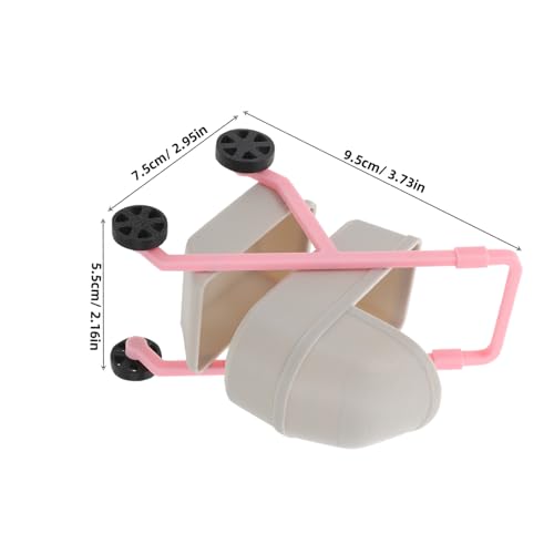SKISUNO Miniatur Puppenwagen Detailreiche Simulation Babybuggy Stabiles Kunststoffspielzeug Vielseitiges Puppenhaus Zubehör Kreatives Rollenspiel für Grauer Kinderwagen von SKISUNO