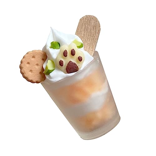 SKISUNO Miniature Puppenhaus Deko Kleines Harz Eiscreme Modell Lebensechte Miniatur Lebensmittel Bruchfest Realistische Mini Haus Accessoires für Puppenküche und von SKISUNO