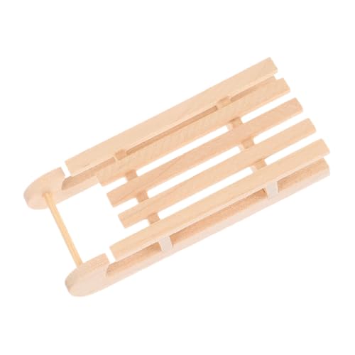 SKISUNO Miniaturen Holzschlitten Zum Basteln Miniatur-ski-schneeschlitten Mini-Schlitten Ornament Holzschlitten DIY Holzschlitten Für Puppenhaus von SKISUNO