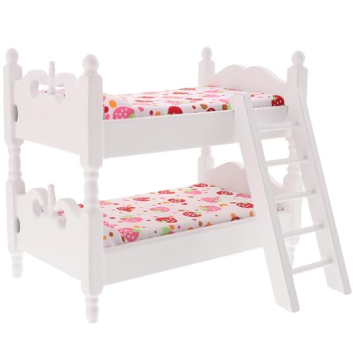 SKISUNO Möbelmodelle Puppenbettbett Miniatur Etagenbett mit Leiter Maßstab Puppenhaus Schmuck Puppenhausdekor Holzmöbel Hausbett Puppenhaus Schlafzimmer Spielspielzeug SKISUNO Möbelmodelle Puppenbettbett Miniatur Etagenbett mit Leiter Maßstab Puppenhaus Schmuck Puppenhausdekor Holzmöbel Hausbett Puppenhaus Schlafzimmer Spielspielzeug von SKISUNO