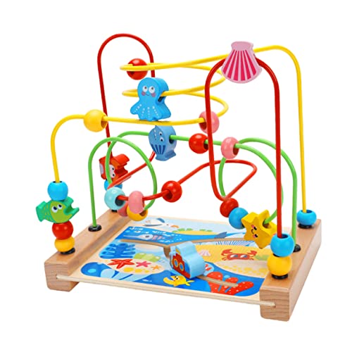 SKISUNO Perlenlabyrinth-Spielzeug Für Kinder Holzmaterial Kognitive Fähigkeiten Trainieren Farbige Achterbahn Lernspielzeug Mit Perlen von SKISUNO