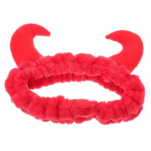 SKISUNO Plüsch Horn Stirnband Damen Make Up Haarband Waschgesicht Haarhalter Rutschfest Weich Komfortabel Tägliche Hautpflege Accessoire Rot Niedliches Design SKISUNO Plüsch Horn Stirnband Damen Make Up Haarband Waschgesicht Haarhalter Rutschfest Weich Komfortabel Tägliche Hautpflege Accessoire Rot Niedliches Design von SKISUNO