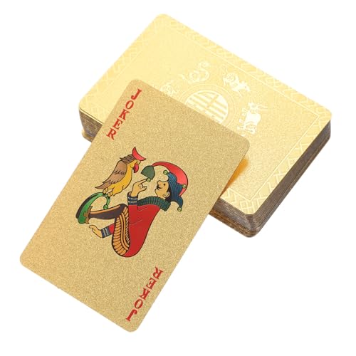SKISUNO Pokerkarten Goldfarben Wasserdichtes Kartendeck Für Partys Langlebige Unterhaltungskarten Für Unvergessliche Spieleabende Und von SKISUNO