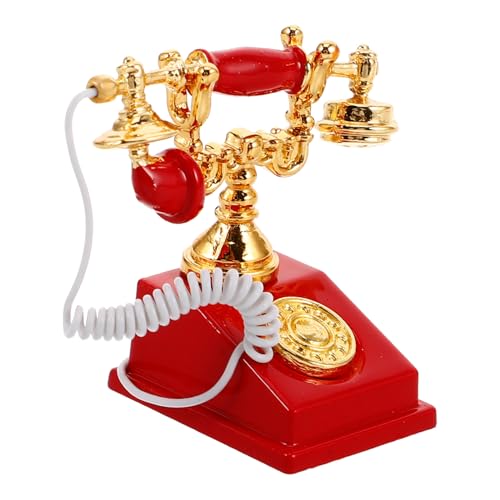 SKISUNO Miniatur-wählscheibentelefon Vintage Puppenhausmöbel Modellzubehör Spielzeug Miniatur Altes Telefondekor von SKISUNO