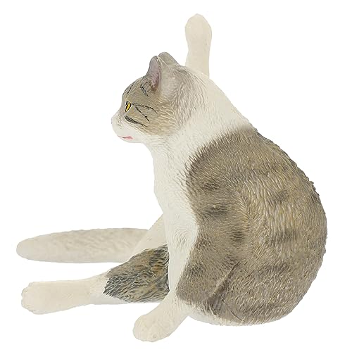 SKISUNO Realistische Katzenfigur Desktop Deko Kleine Katzenmodell Skulptur für Büro und Zuhause Geschenkidee für Katzenliebhaber von SKISUNO
