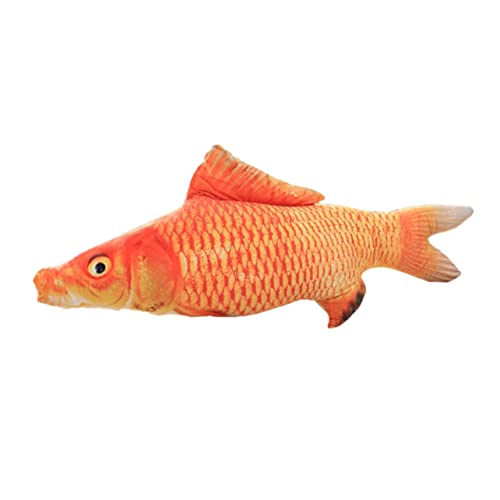 SKISUNO Fisch Kissen Kreative Imitation Rotkarpfen Plüschspielzeug Für Heimdekoration Interaktive Kuscheltiere Lustiges Zimmerdekor Für Sofa Und Auto von SKISUNO