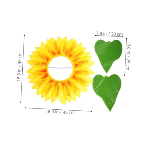SKISUNO Sonnenblumen Kopfschmuck Kostüm mit Handschuhen für Tanz Performance Karneval Fasching Verkleidung Kopfteil Bequem SKISUNO Sonnenblumen Kopfschmuck Kostüm mit Handschuhen für Tanz Performance Karneval Fasching Verkleidung Kopfteil Bequem von SKISUNO