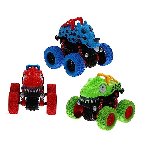 SKISUNO Trägheitsautospielzeug Off Road Modellautos Simulationsautomodelle Für Fahrzeuge Für Frühes Lernen Zufällige Dino Designs Ideales Für Jungen Und Mädchen Ab Jahren von SKISUNO