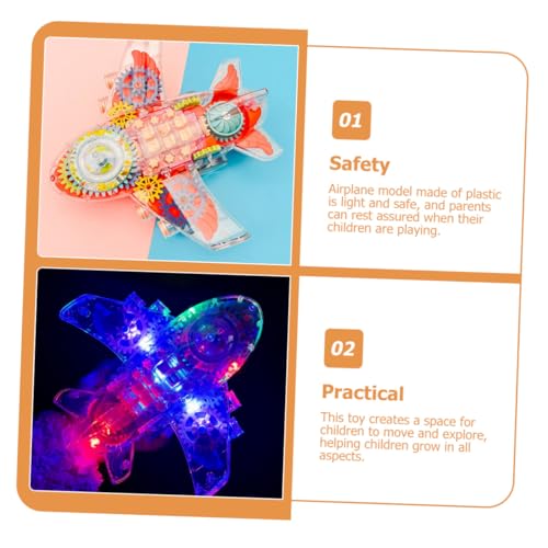 SKISUNO Transparentes Langlebiges Cartoon Flugzeug mit Mechanischem Getriebe Robuste Kinderbeschäftigung für Haushalt Sicher für Jungen und Mädchen Fördert Motorische Fähigkeiten und SKISUNO Transparentes Langlebiges Cartoon Flugzeug mit Mechanischem Getriebe Robuste Kinderbeschäftigung für Haushalt Sicher für Jungen und Mädchen Fördert Motorische Fähigkeiten und von SKISUNO